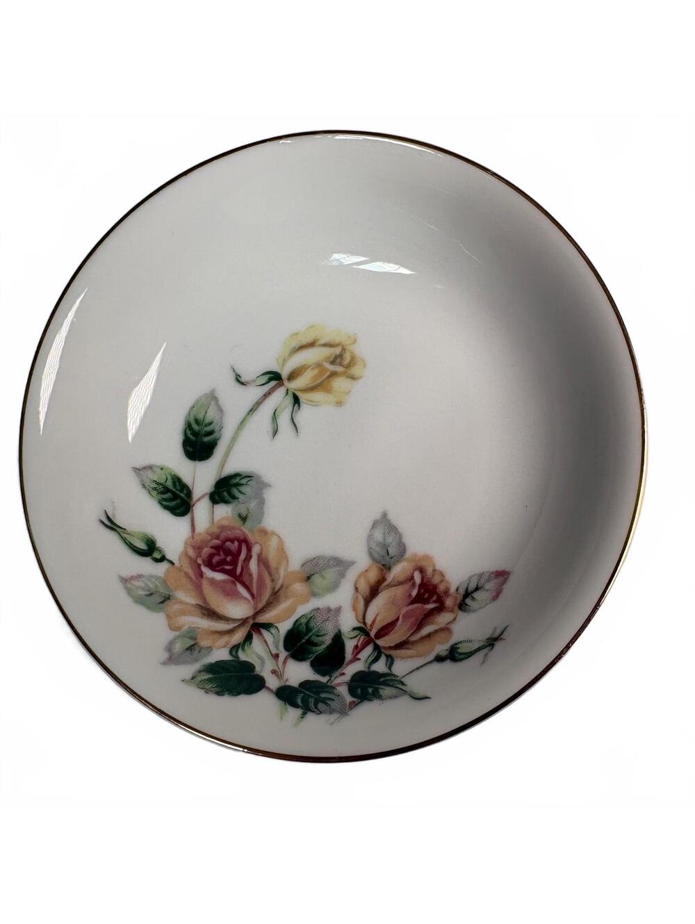 Narumi China Floral Dessert Bowl Trinket Dish Vintage Japanese Porcelain
